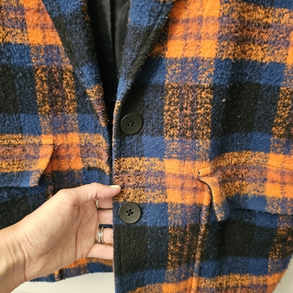 Kate Spade Saturday Flap Brushed Plaid Jacket - Picture 4 of 8